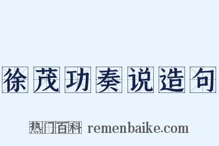 徐茂功奏说造句是什么意思的图片